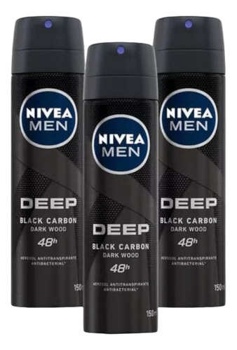 Pack X3 Desodorante Nivea Deep Dark Wood
