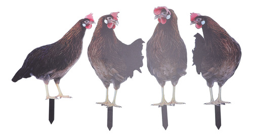 Estacas De Gallina Para Decoración De Gallinas, 4 Unidades,