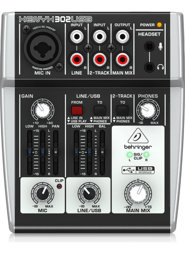 Behringer Xenyx 302usb - Mezclador De 5 Entradas Con