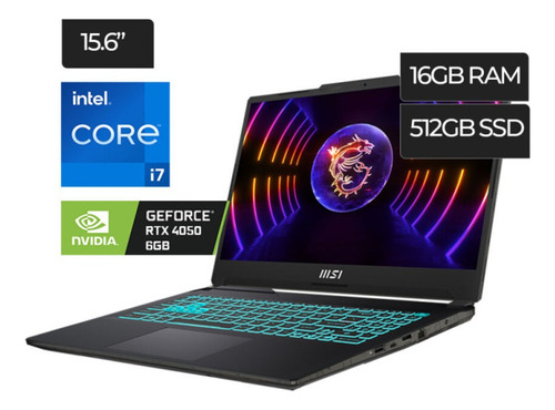 Msi Cyborg 15,6'' Intel I7 13gen Ram 16gb Ssd 512gb Rtx4050 Color Negro