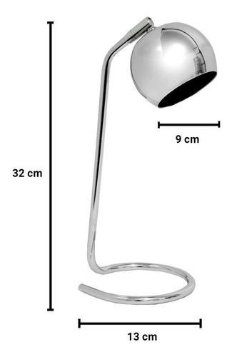 Imagen 2 de 10 de Lampara De Escritorio Mesa Velador Apta Led Gu10 Negro