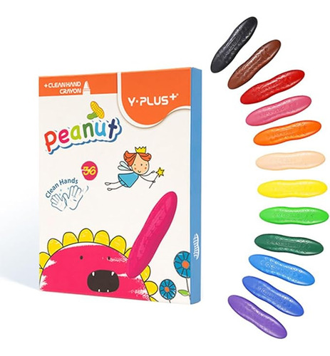 Crayones De Mani Para Niños, 36 Colores Lavables ,no Toxicos