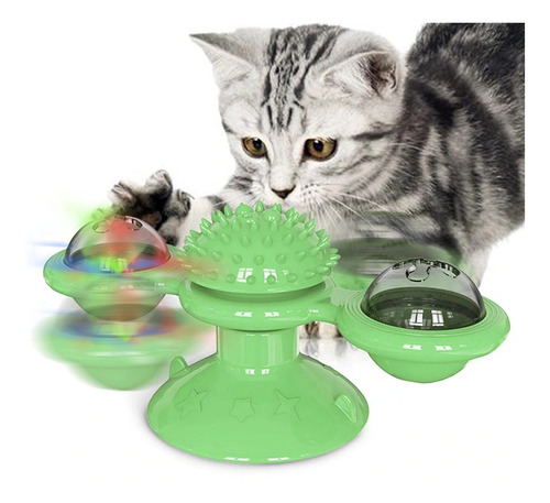 Juguete Gato Interactivo Molino De Viento Con Catnip Y Luz 