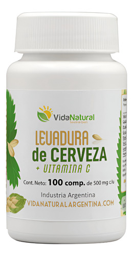 Levadura De Cerveza + Vit C 100 Comp (25 Días) -vida Natural Sabor Sin Sabor