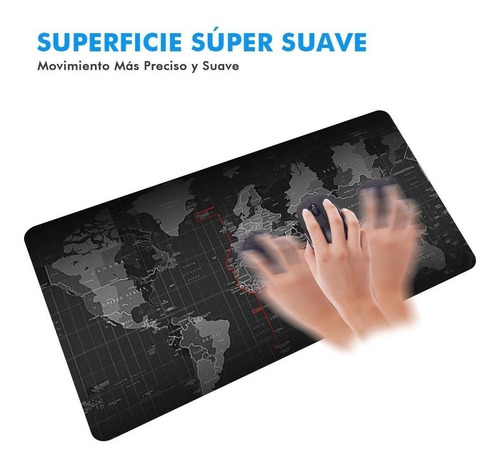 Imagen 6 de 10 de Mouse Pad Mapa 400 X 900 X 4 Mm Tapete Texturizado Pc Para Escritorio Mesa Gamer Juegos Gran Agarre Anti Derrape