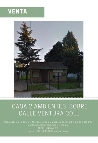 Imagen 1 de 9 de Venta Casa 2 Ambientes Jose C Paz, Excelente Ubicacion.