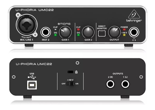 Placa Behringer U-phoria Umc22 Interfaz De Audio Usb