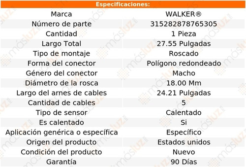 Sensor O2 Ox Der Audi Tt Quattro 2.0l 4 Cil 16/18 Walker