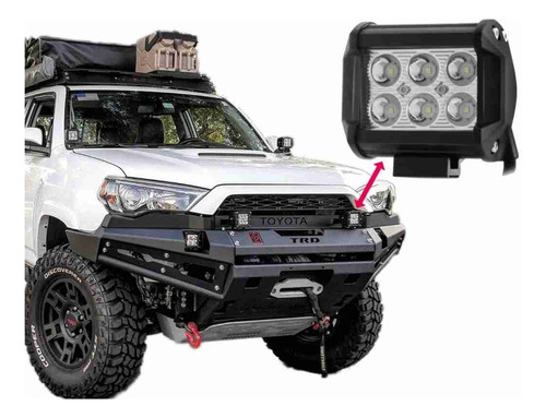 Barra Foco Led 18w, De 6 Led 9 Cm Alta Intensidad 4x4 12-24v