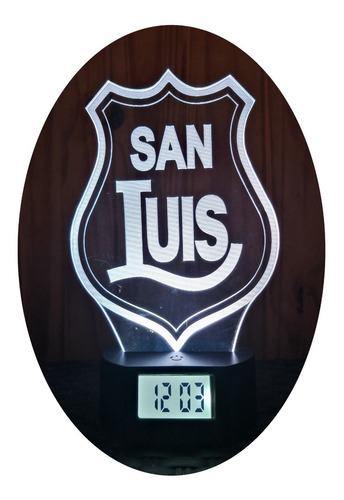Lámpara 3d San Luis De Quillota Con Reloj Alarma 7 Col. Led