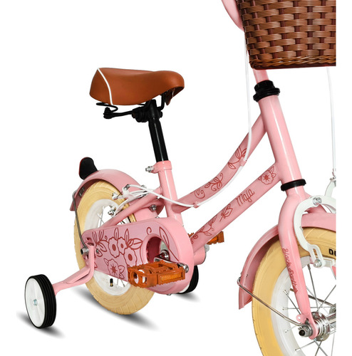 Bicicleta Maja Rodada 12 Infantil Ruedas Entrenadoras Color Rosa