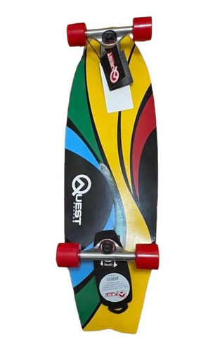 Patineta Skate Quest Boards Longboard 32  Multicolor Qt-cwa3