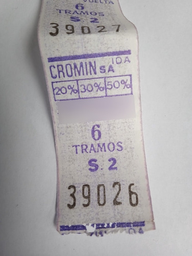 Antiguo Rollo De Boletos Cromin Ida