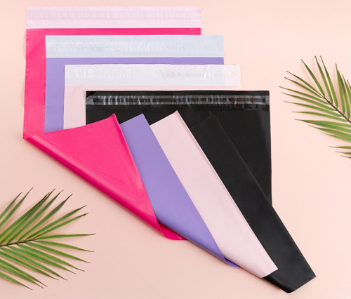100 Bolsas Sobres De Plástico Para Paquetería Color Negro Mate