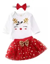 Comprar Conjuntos Navideños Para Niñas Bebés Duende Reno Navidad