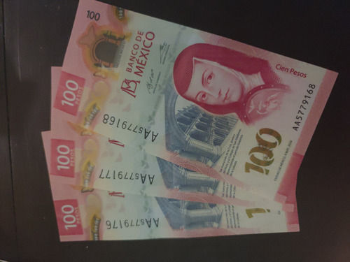 Billete De 100 Pesos Seria Aa  Sor Juana 