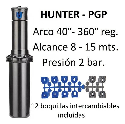 Aspersor Pgp Ultra Rotor Hunter Conexion 3/4 + Llave Regulac