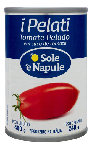 Tomate Pelado 'O Sole 'e Napule sem glúten em lata 400 g