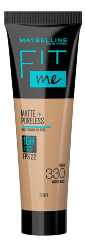 Base de maquiagem líquida Maybelline Fit Me Matte+ Poreless Fit Me FPS tom nova 330 antiga n230  -  72mL 45g