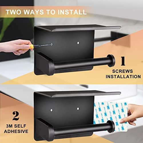 Portarrollos De Papel Higiénico Autoadhesivo Con Estante Par