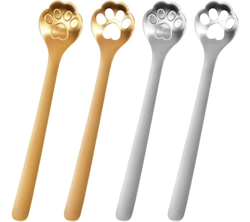 Cucharas De Café Con Forma De Pata De Gato, Benbo 4pcs Cute 