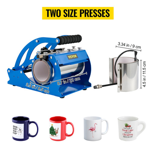 Vevor Prensa De Calor Para Vaso Sublimadora Taza Termo 500w Color Azul
