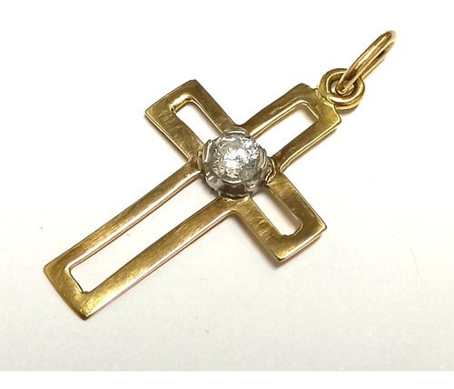 Dije Crucifijo Oro 18k Sellado Y Testeado. Circonia. Divino!