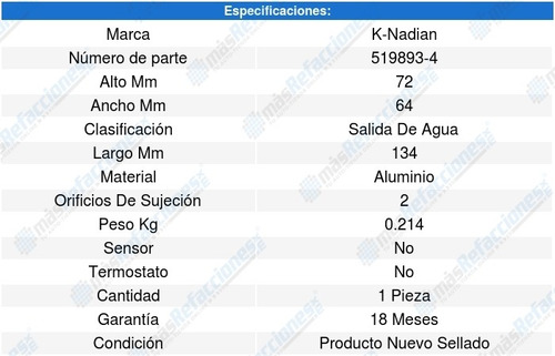 Toma Agua Yukon 8cil 5.7l 79 A 83 K-nadian 8628685