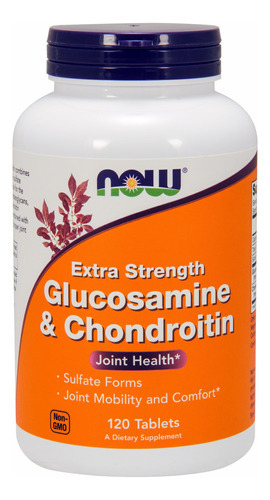 Glucosamina E Condroitina (força Extra)  120 Tabs Now Foods Sabor Sem Sabor