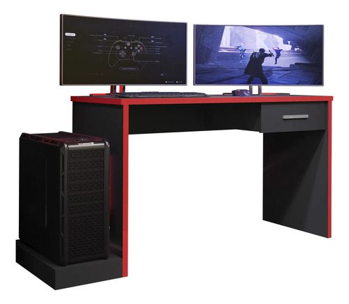 Mesa Gamer 1 Gaveta Drx 9000 Espresso Móveis Hjwt