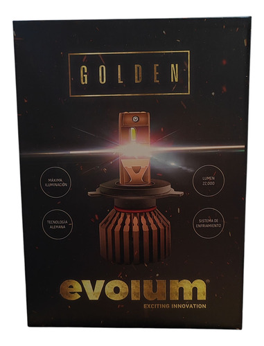 Kit Focos Hiperled 22000 Lumenes Luz Blanca Evolum Golden H8/h9/h11 Dorado Oscuro Blanco Neutro