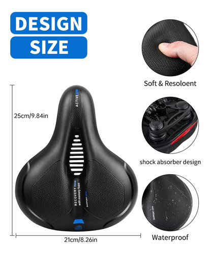 Msdada Cómodo Cojín Para Asiento De Bicicleta Asiento De