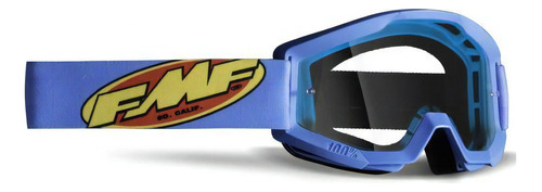 Oculos Motocross Fmf Powercore Core Azul Ciano Transparente