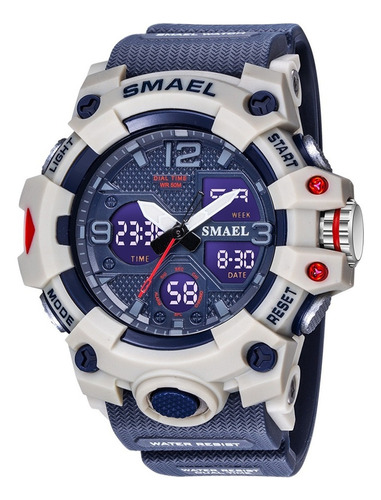 Smael Azul Reloj Dial Grande For Hombre De Militar Camping