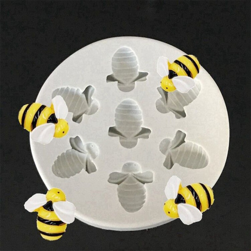 Molde De Silicona Con Forma De Abeja, 7 Cavidades