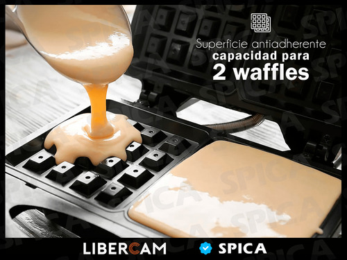 Waflera Electrica Maquina Waffle Spica Sp-1440 Antiadherente Color Blanco