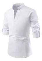 Comprar Camisa Casual De Manga Larga Con Cuello Alto Y Manga Larga P