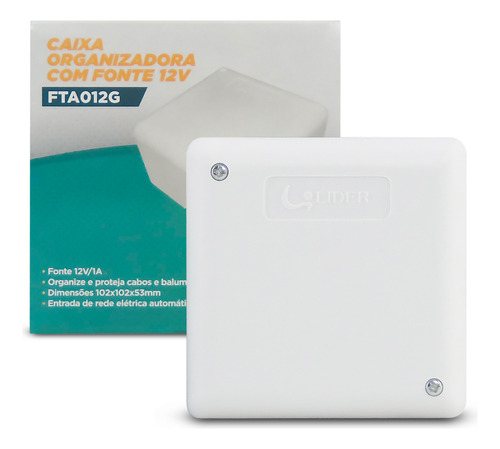 Caixa Organizadora Cftv C/ Fonte 12v 1a 102x102mm