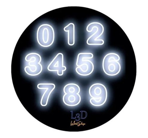 Set Numeros - Luz Neón Led Pared 50cm! Del 0 Al 9