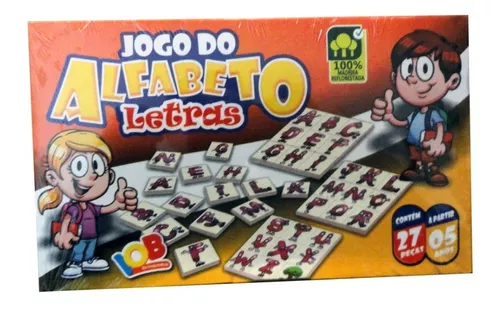 Jogo do alfabeto: Letras - Jogo educativo de madeira com 27 peças - IOB