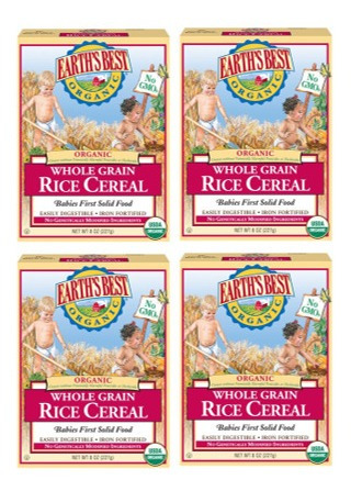 Set De 4 Cereal Infantil Orgánico, Arroz De Grano Entero