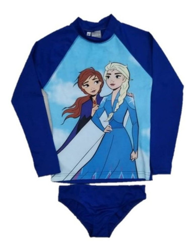 Conjunto Uv Remera Manga Larga + Bombacha Frozen