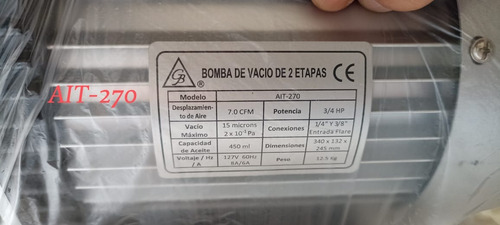 Bomba De Vacío 3/4 H.p. 7cfm 2 Etapas Gb (seminueva-saldo)