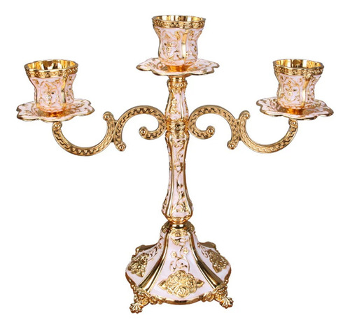 Bases Para Vela Candelabro De Mesa Vintage Bronce Metal