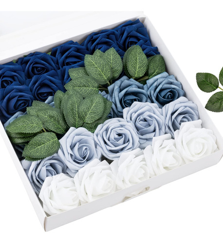 Hermosas Rosas Artificiales Hechas A Mano, 25 Por Caja, Con