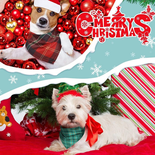 Imagen 6 de 7 de 2 Lindas Pañoletas Perros Y Gatos De Navidad Mascotas