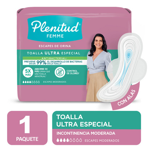 Imagen 2 de 3 de Plenitud Femme Toalla Ultra Especial X 8 Unidades