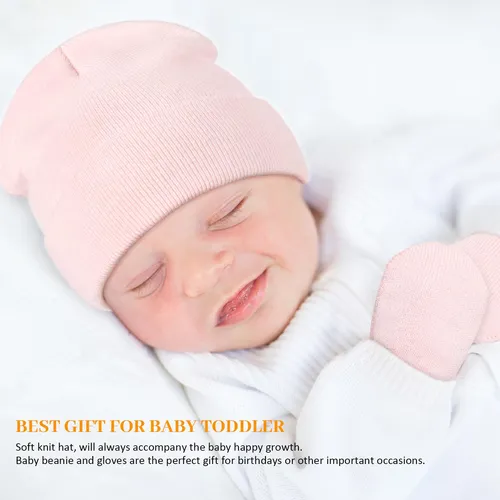 Conjunto De Gorro Y Guantes Para Bebe, Gorro De Punto Calido