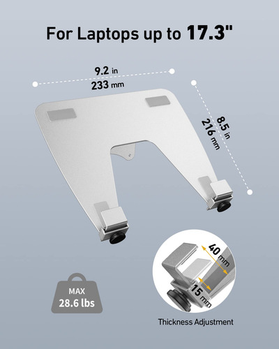 Bandeja Para Portátil Vesa Ergounion Para Brazo De Monitor,
