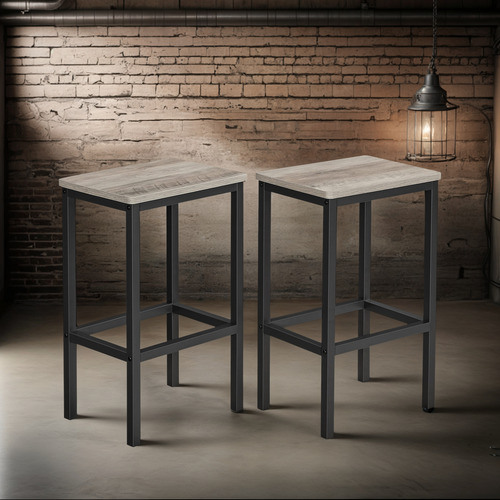 Taburetes De Bar Greige Y Negro Juego De 2 Sillas